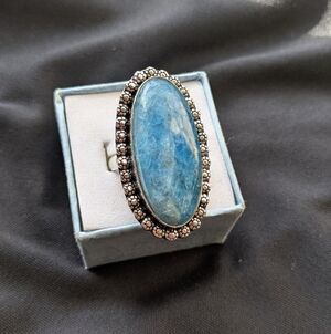 Handcrafted Oversized Blue Apatite Long Oval Ring (8)